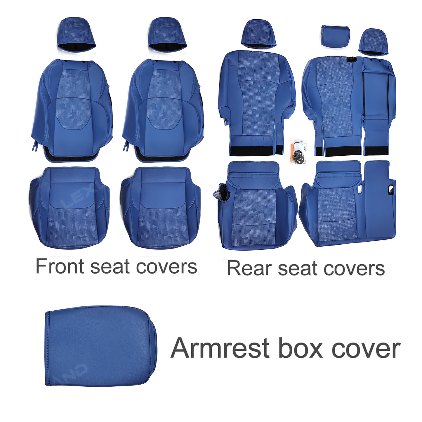 4Runner Seat Covers Full Coverage Blue Camo Seat Protectors for Toyota