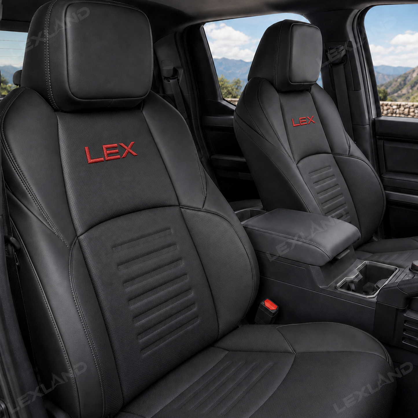 Tacoma /4Runner Seat Covers Full Coverage Embossed Seat Protector with TRD Style for Toyota