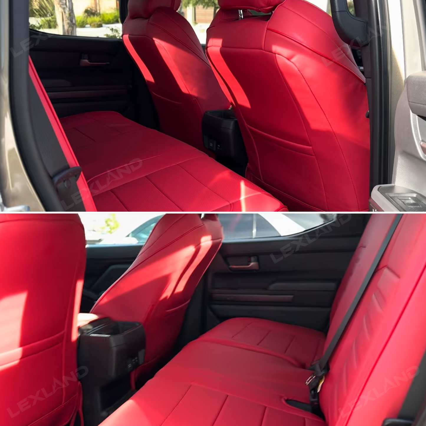 Tacoma /4Runner Seat Covers Full Coverage Embossed Seat Protector with TRD Letter Style for Toyota