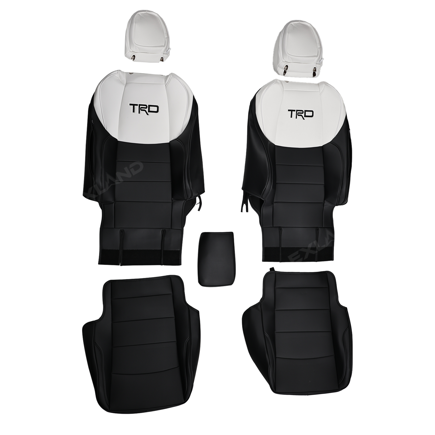 Tundra Seat Covers Black & White Two-tone Seat Protector with TRD Letter Style for Toyota