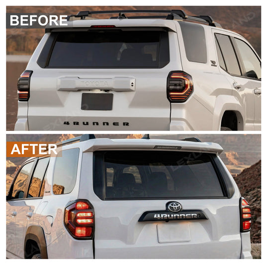 4Runner Tail Light Cover Trim ABS Carbon Fiber Style Rear Taillight Covers Decorative Overlay for Toyota