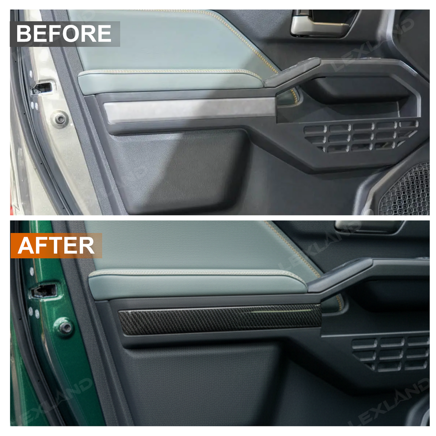 Tacoma Door Panel Strips ABS Carbon Fiber Style Interior Decor Cover Trim for Toyota