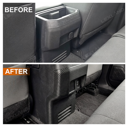 Tacoma Rear Air Vent Outlet Panel ABS Carbon Fiber Style Anti Kick Protection Cover for Toyota