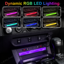 Tacoma Center Console USB Charging Hub Multi-Port Docking Station with Ambient Lighting & Retractable Cables