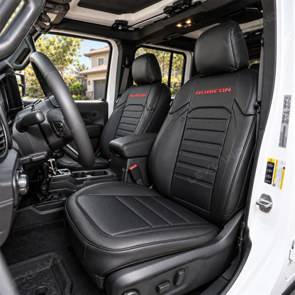 Wrangler Seat Covers 4-Door Embossed Leather Seat Protector Without Rear Armrest