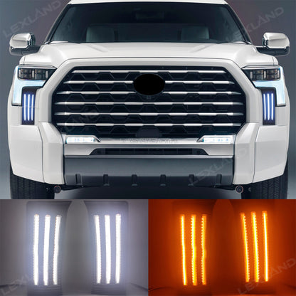 Tundra LED DRL Fog Lights Triple Fang Lights Daytime Running Lights Sequential Turn Signal Lighting Upgrade