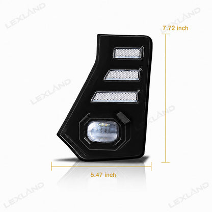 Tacoma LED Daytime Running Lights DRL White/Amber Fang Lamps Front Accent Lights for Toyota