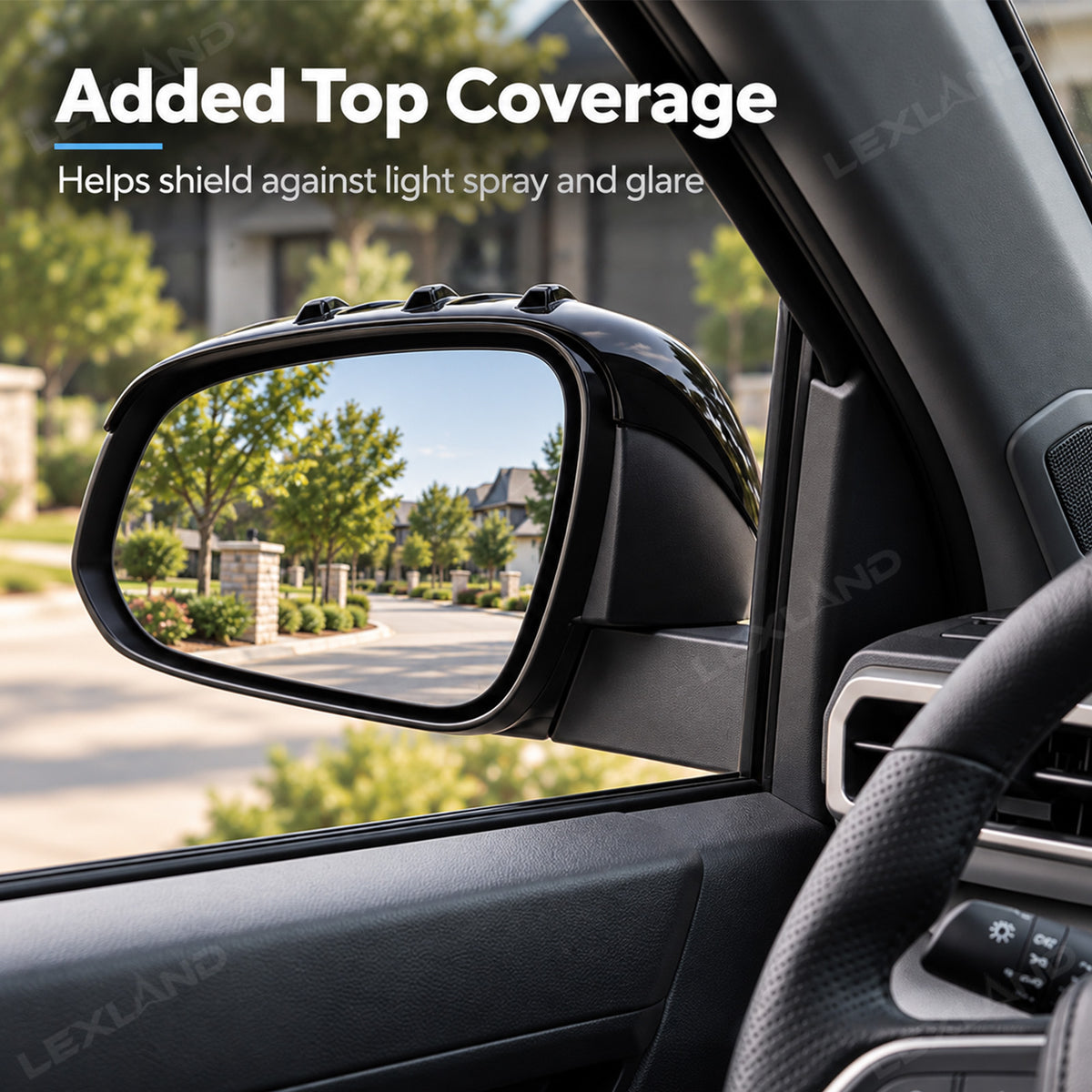 Tacoma/4Runner Side Mirror Cover ABS Rear View Mirror Cap Decoration Protection 2PCS Rain-Deflecting Design