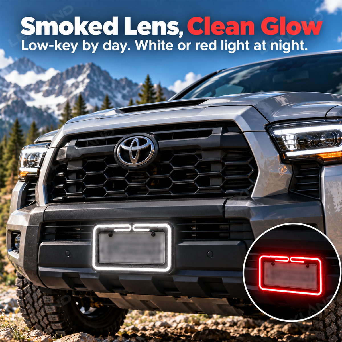 Tacoma/4Runenr/Tundra LED License Plate Frame Protector Front & Rear Cover Holder 2PCS for Toyota