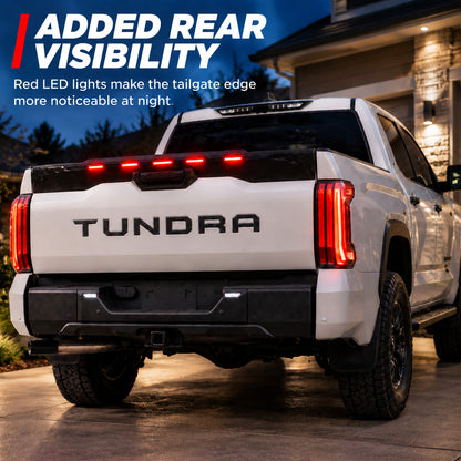 Tundra LED Tailgate Protector Tailgate Cap Rear Tailgate Guard Marker Lights for Toyota