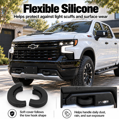 Silverado 1500 Front Tow Hook Covers Silicone Tow Hook Caps Protectors for Chevrolet