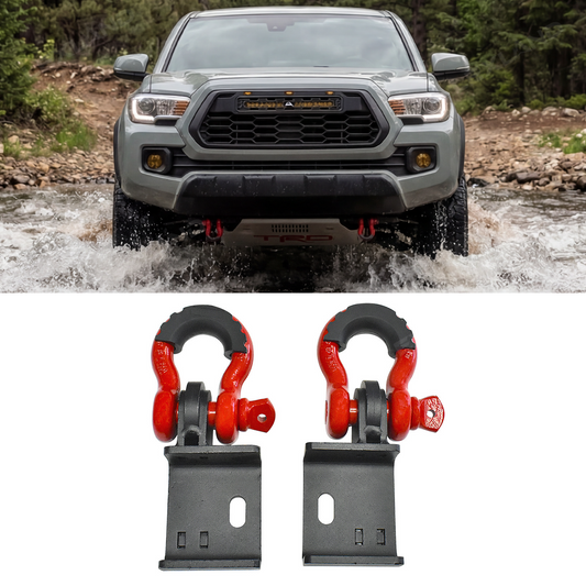 Tacoma Front Tow Hooks & Shackle Bracket Bolt-On Recovery Points 2PCS for Toyota