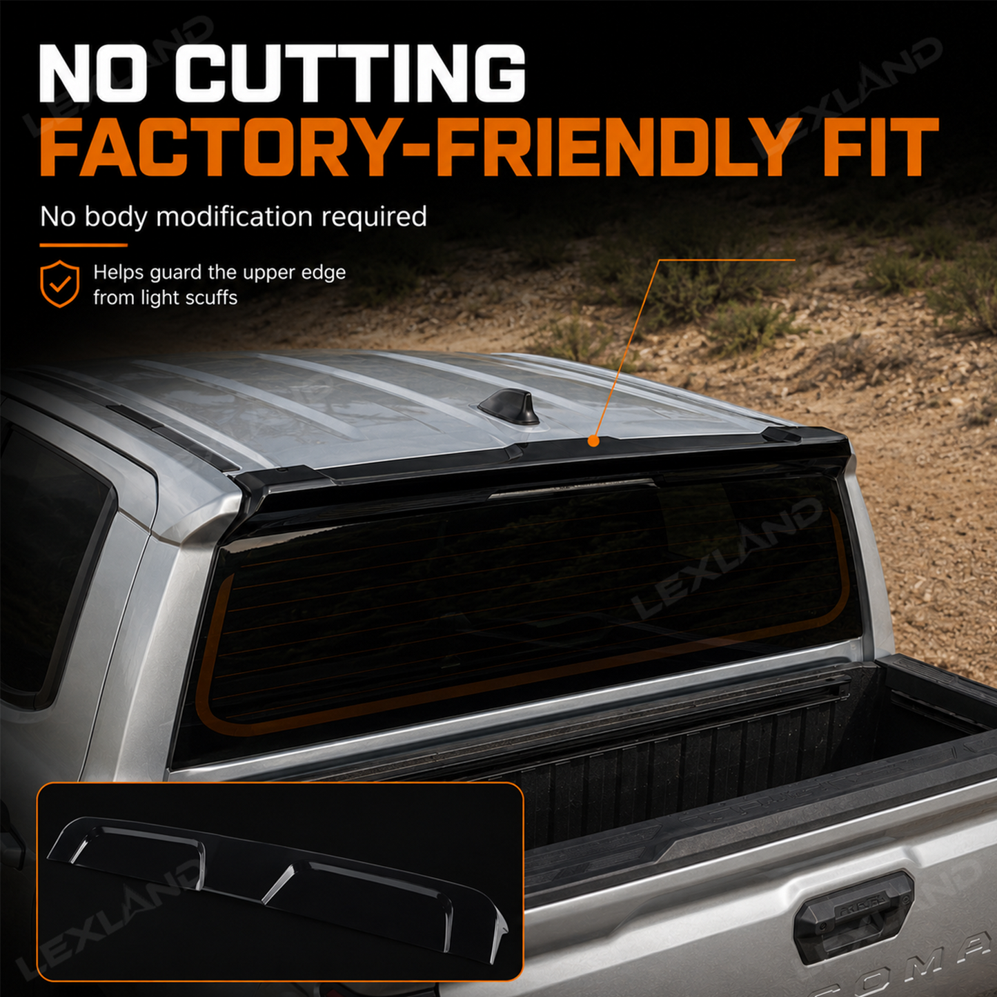 Tacoma Rear Roof Truck Spoiler Wing Rear Truck Splitter for Toyota