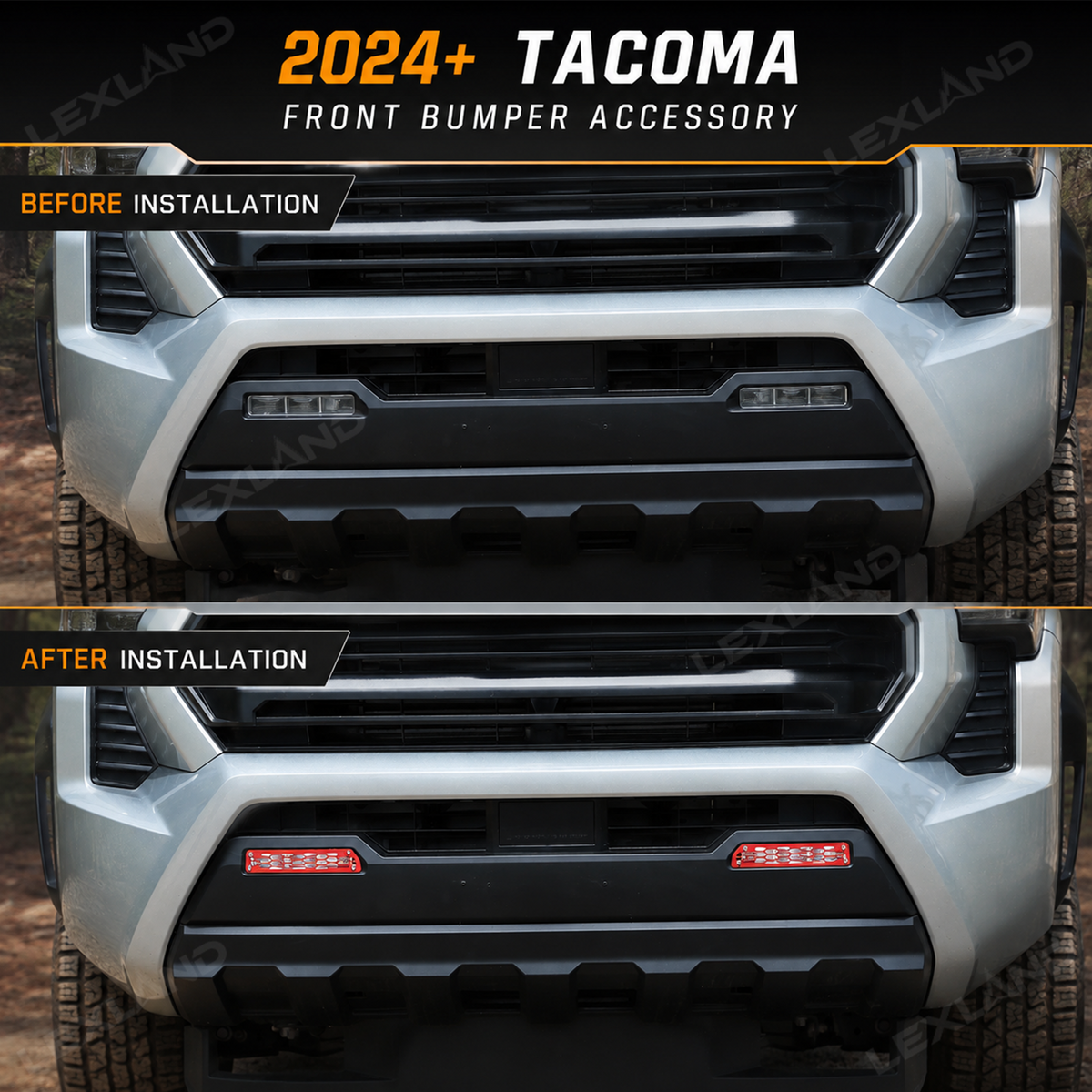 Tacoma Front Fog Light Grille Covers Exterior Protection Covers 2PCS for Toyota