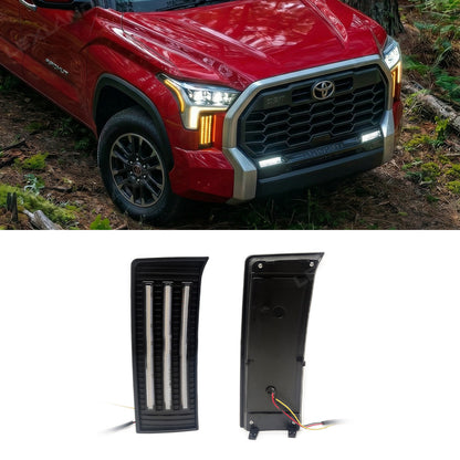 Tundra LED DRL Fog Lights Triple Fang Lights Daytime Running Lights Sequential Turn Signal Lighting Upgrade