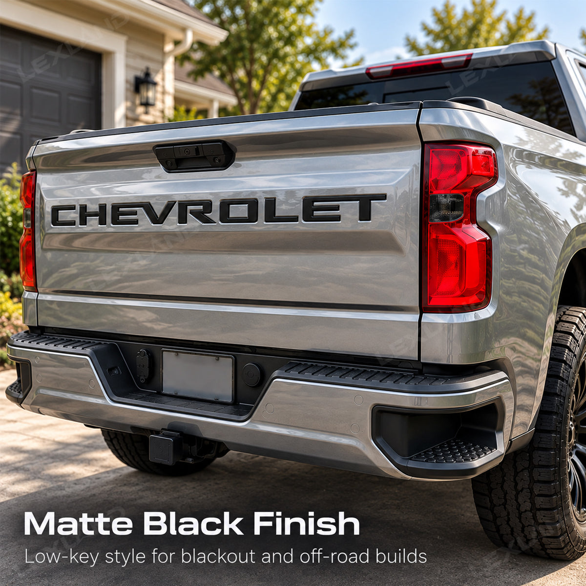 Silverado 1500 Tailgate Letters 3D Raised Tailgate Insert Overlays Rear Emblem Trim for Chevrolet