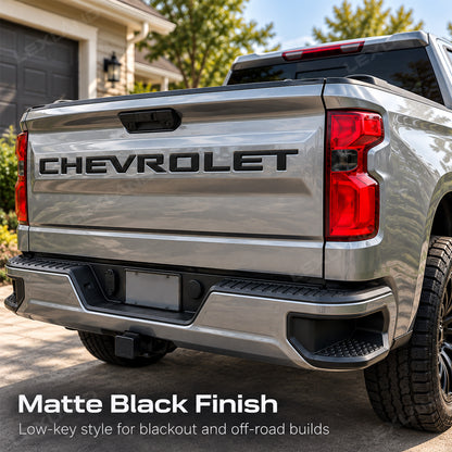 Silverado 1500 Tailgate Letters 3D Raised Tailgate Insert Overlays Rear Emblem Trim for Chevrolet