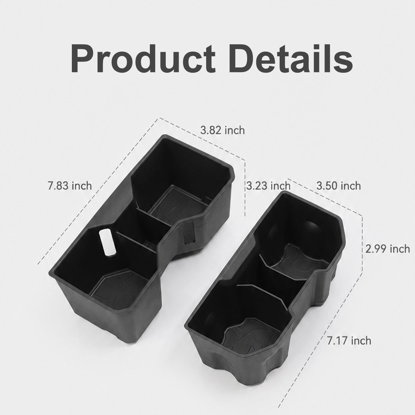 Tacoma Cup Holder Inserts Center Console & Rear Armrest Drink Holder Organizer 2PCS for Toyota