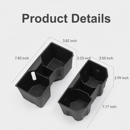Tacoma Cup Holder Inserts Center Console & Rear Armrest Drink Holder Organizer 2PCS for Toyota