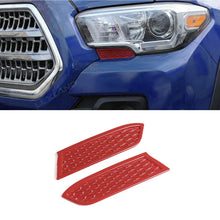 Tacoma Front Headlight Cover Trim ABS TRD-style Red Honeycomb Sticker Exterior Decor Cover for Toyota
