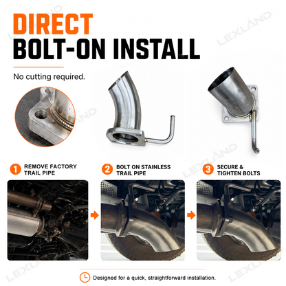 Tacoma Exhaust Tip Off-Road Trail Pipe Stainless Steel Exhaust 2.0 for Toyota