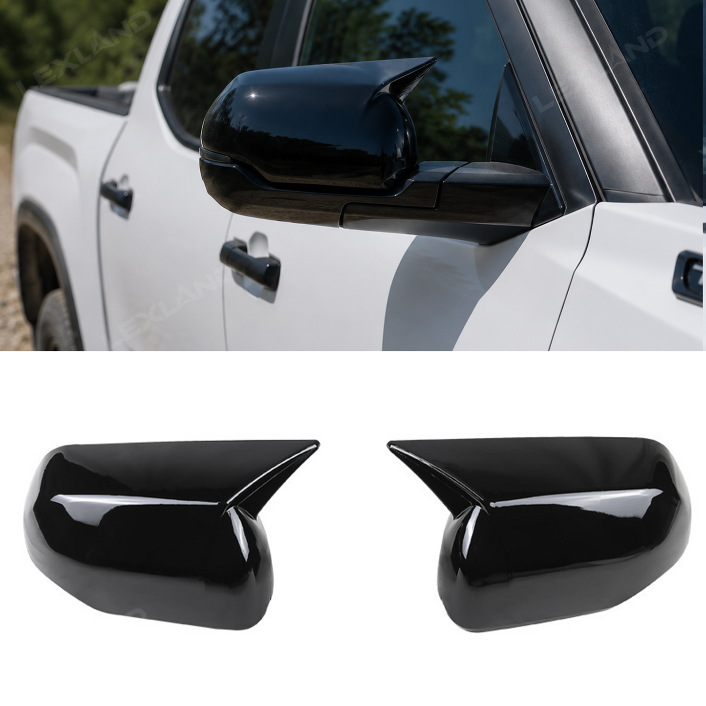 Tundra Side Mirror Covers ABS Door Mirror Caps Sport Style Rearview Mirror Overlay