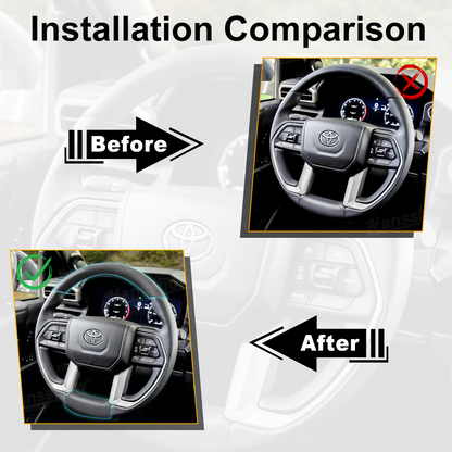 4Runner Real Carbon Fiber Steering Wheel Cover Upper Lower Overlays Trims