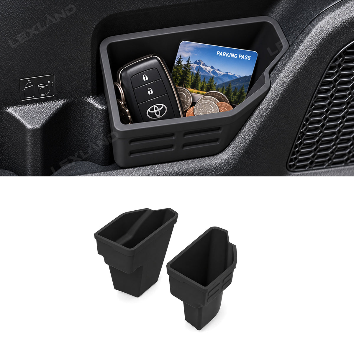 Tacoma/4Runner Front Door Trash Can Silicone Door Side Organizer Storage Box 2PCS for Toyota