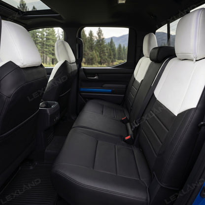 Tacoma /4Runner Seat Covers Black & White Two-tone Seat Protector with TRD Letter Style for Toyota