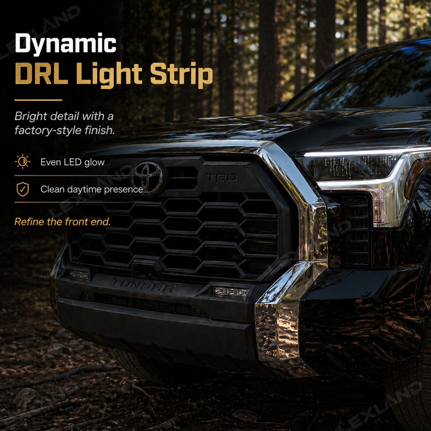 Tundra LED Daytime Running Lights DRL Grille Side Lights Dynamic Sequential Turn Signals