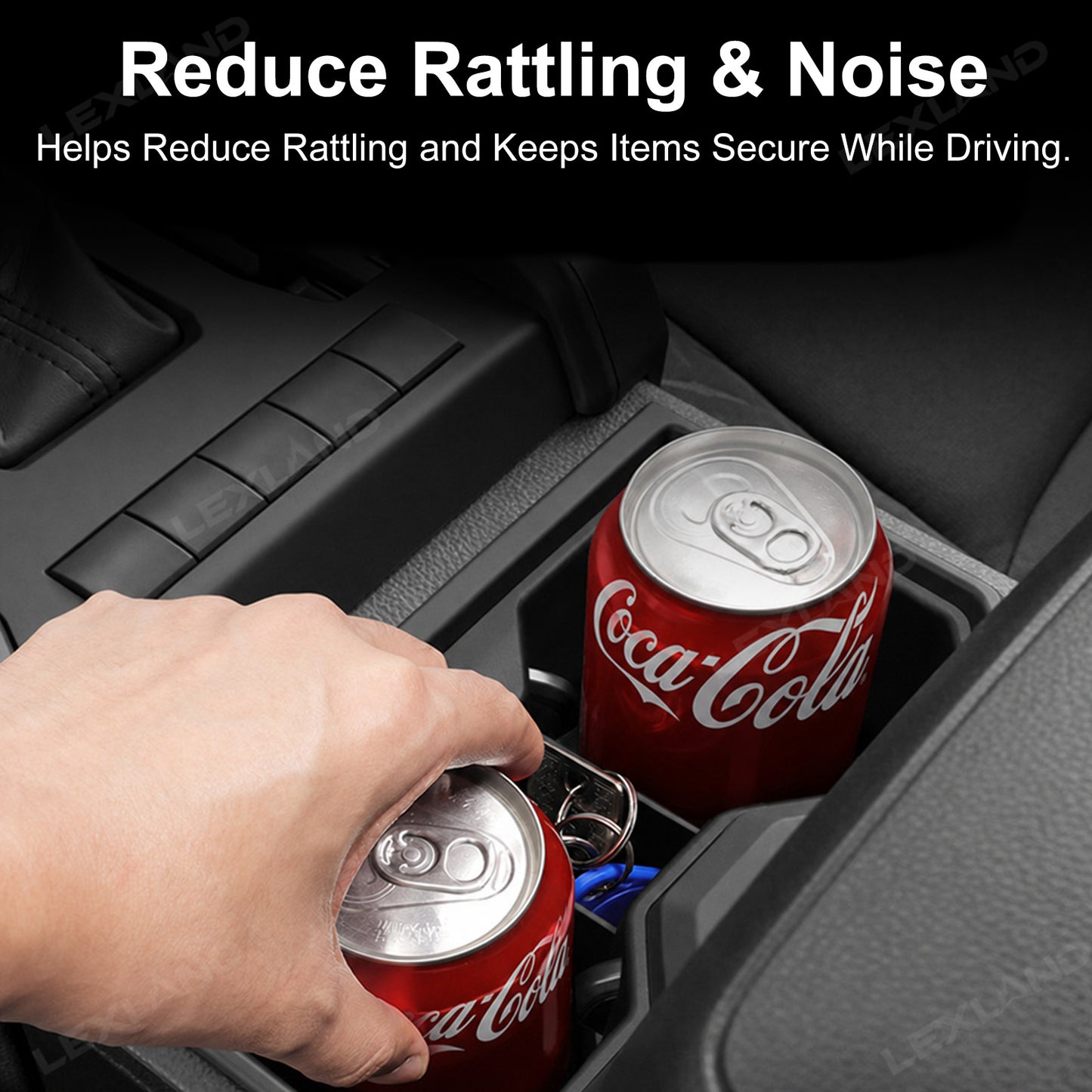 Tacoma Cup Holder Inserts Center Console & Rear Armrest Drink Holder Organizer 2PCS for Toyota