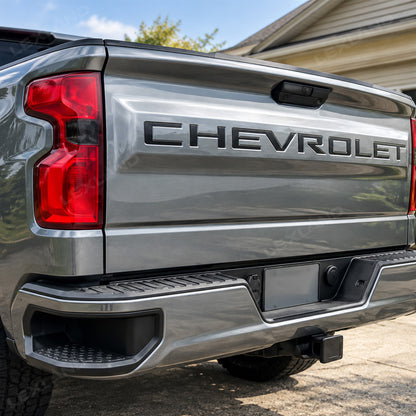 Silverado 1500 Tailgate Letters 3D Raised Tailgate Insert Overlays Rear Emblem Trim for Chevrolet