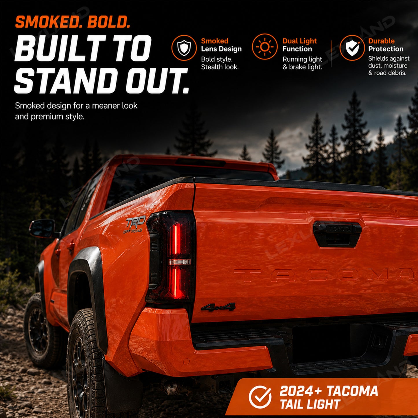 Tacoma LED Tail Lights Assembly Smoked Rear Lamps Taillights for Toyota