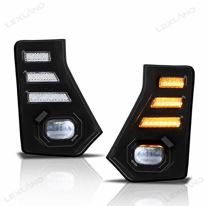 Tacoma LED Daytime Running Lights DRL White/Amber Fang Lamps Front Accent Lights for Toyota