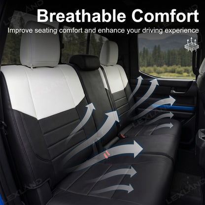 Tacoma /4Runner Seat Covers Black & White Two-tone Seat Protector with TRD Letter Style for Toyota
