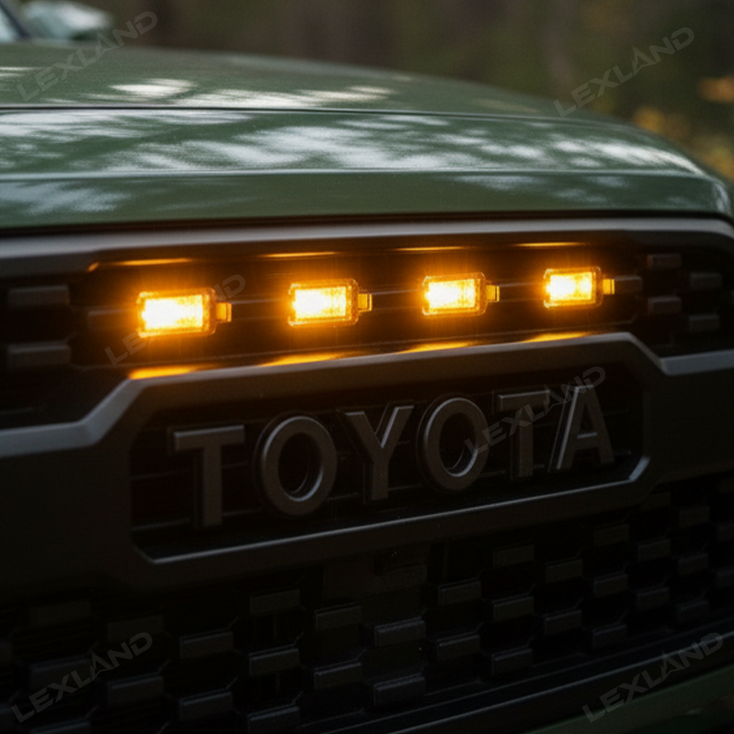 Tacoma Front Grille with Amber Lights Front Bumper Grille Replacement Kit for Toyota