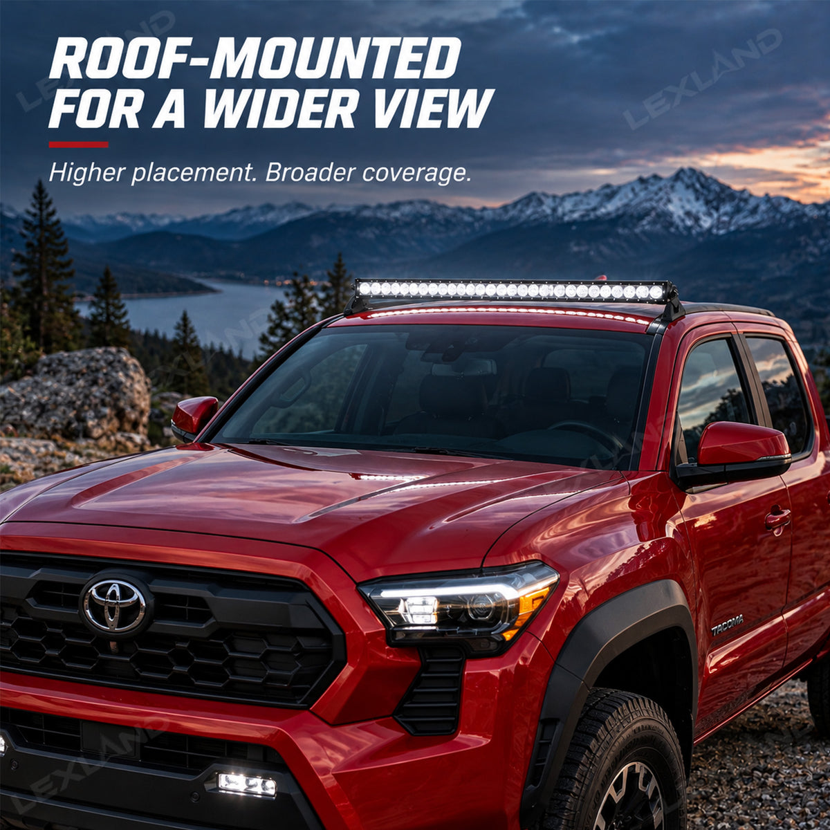Tacoma Roof Combo Slim LED Work Light Bar 45-Inch Roof-Mounted Off-Road Driving Light for Toyota