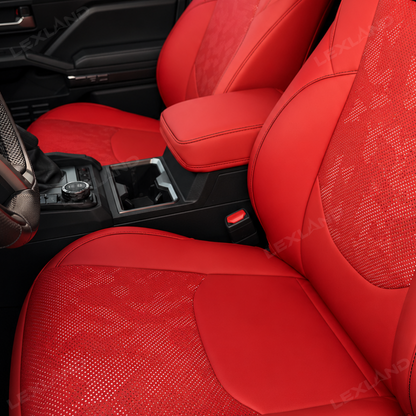 Tacoma Seat Covers with Carbon Fiber-Style Badge Embossed Nappa Camo Seat Protector for Toyota