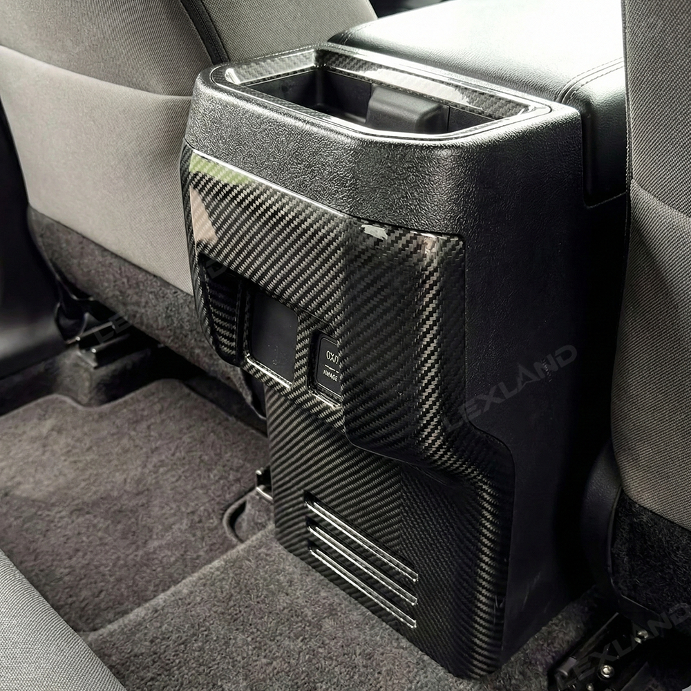 Tacoma Rear Air Vent Outlet Panel ABS Carbon Fiber Style Anti Kick Protection Cover for Toyota