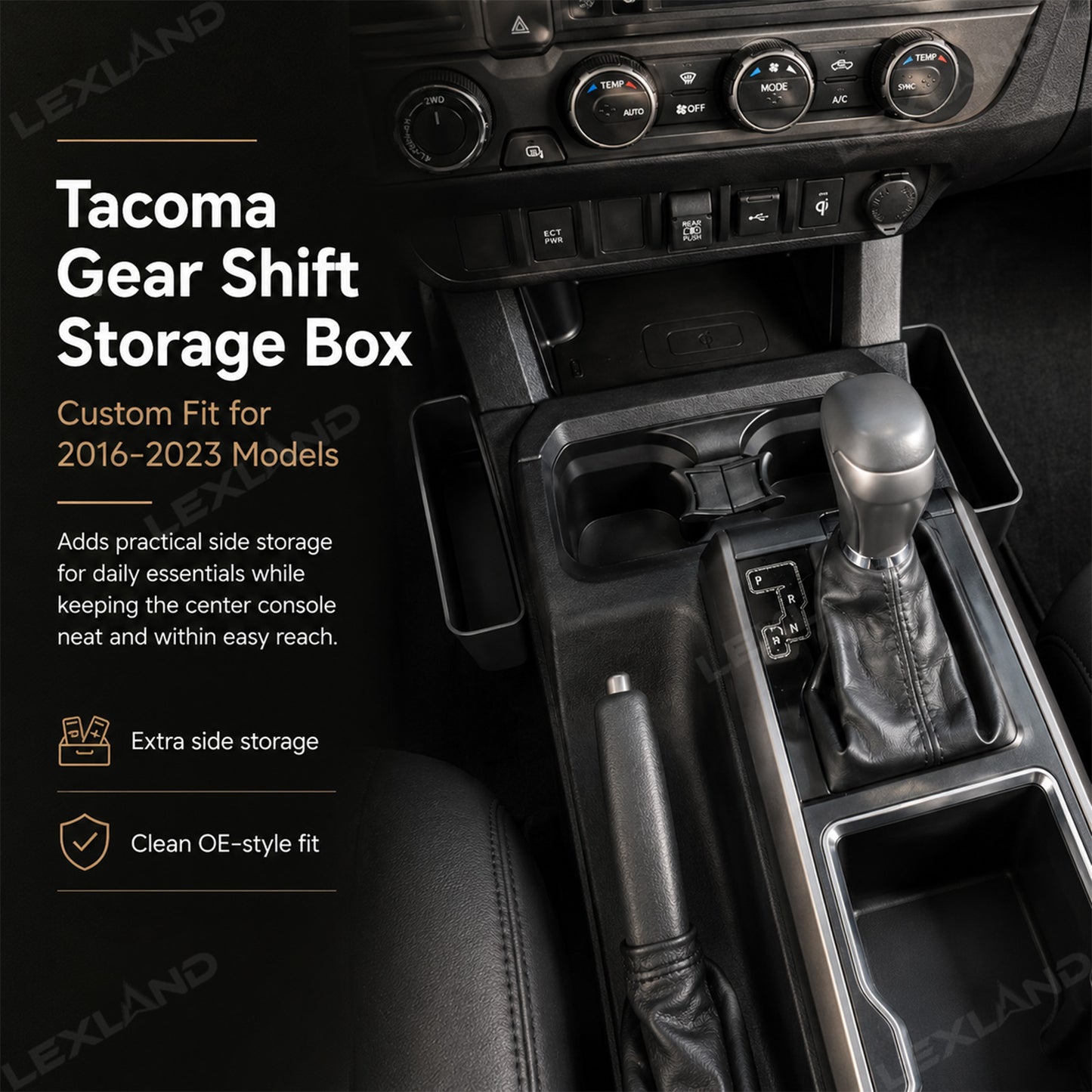 Tacoma Center Console Side Organizer Central Control Gear Shift Side Storage Box