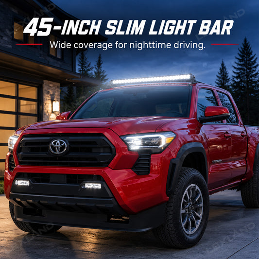 Tacoma Roof Combo Slim LED Work Light Bar 45-Inch Roof-Mounted Off-Road Driving Light for Toyota