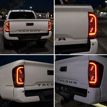 Tacoma 3rd Gen LED Tail Lights Smoked Sequential Rear Lights Assembly for Toyota