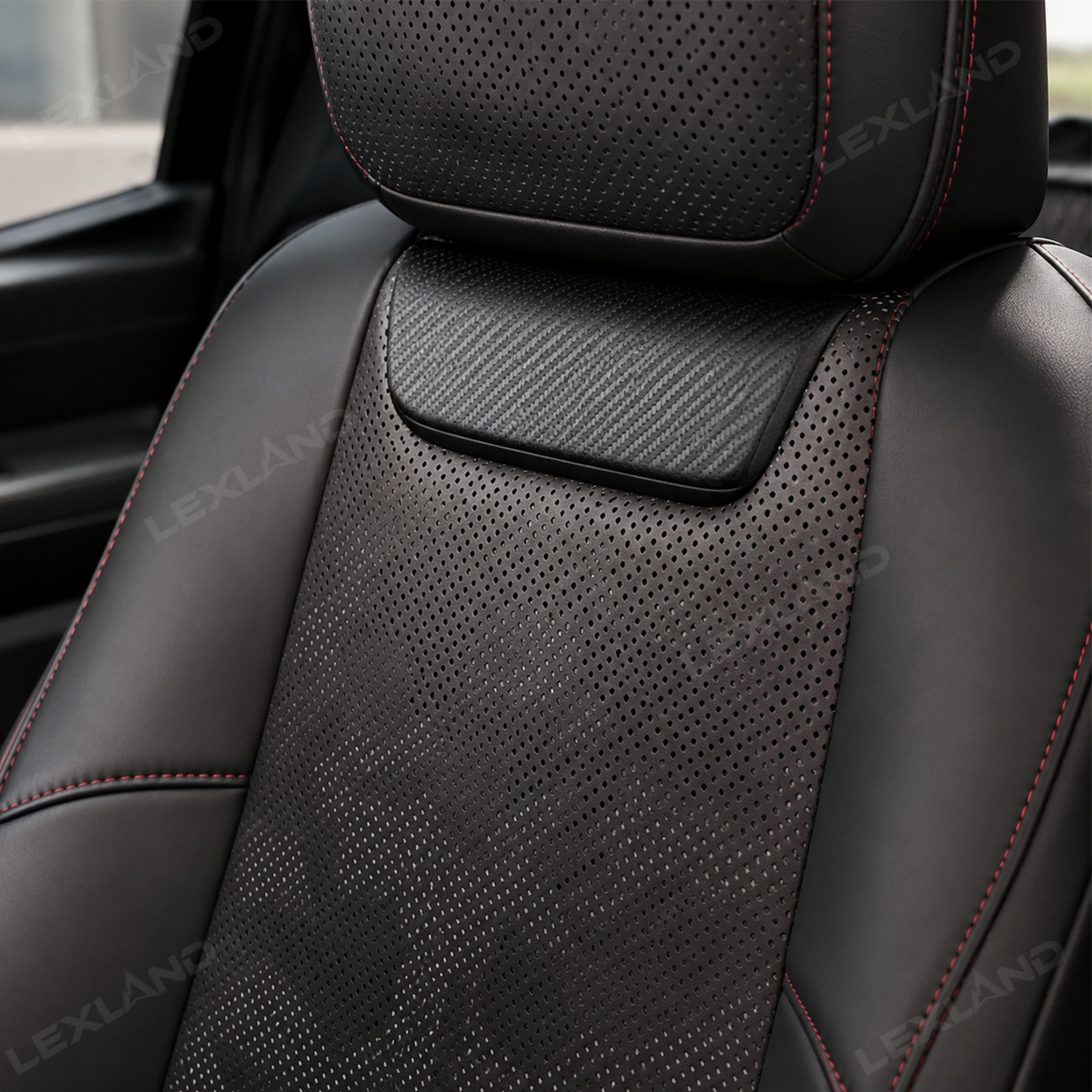 Tacoma Seat Covers with Carbon Fiber-Style Badge Embossed Nappa Camo Seat Protector for Toyota