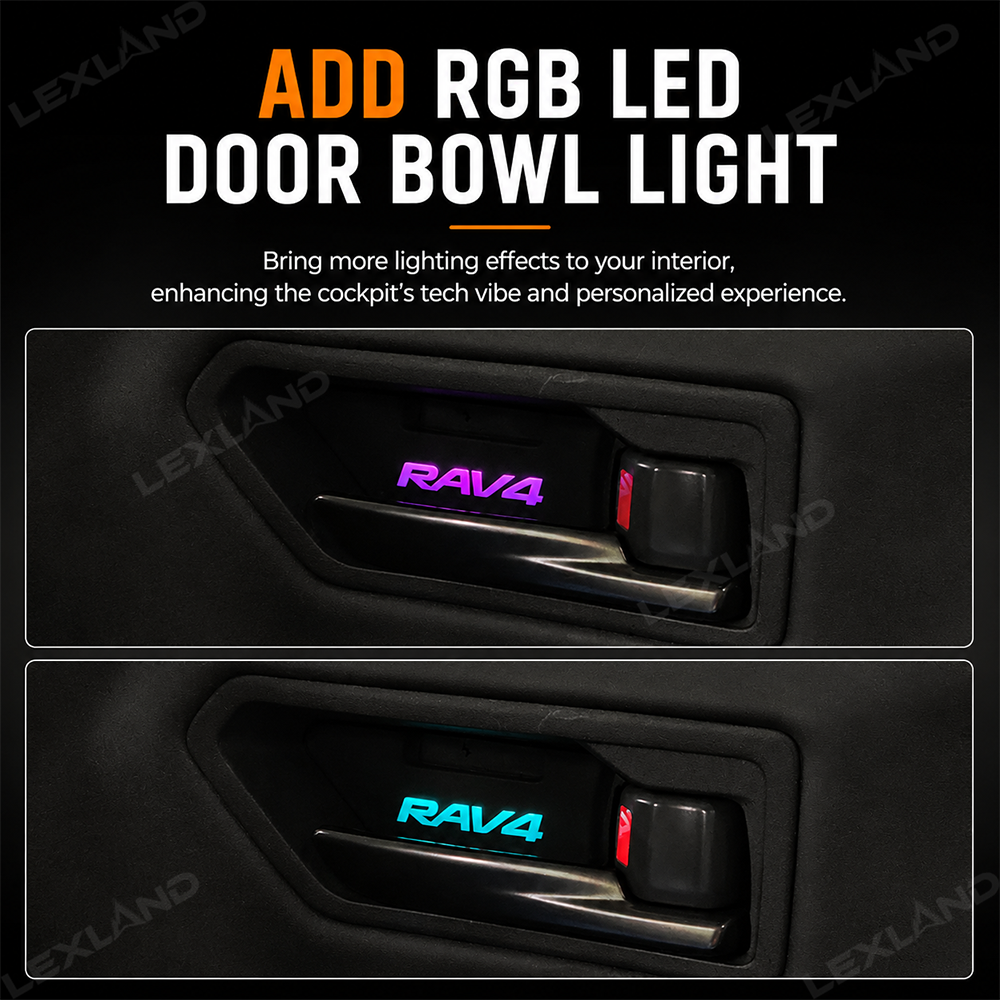 RAV4 Door Handle Bowl Lights Multi-color Interior Ambient Lighting Upgrade Kit 4PCS for Toyota