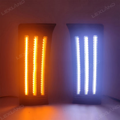 Tundra LED DRL Fog Lights Triple Fang Lights Daytime Running Lights Sequential Turn Signal Lighting Upgrade
