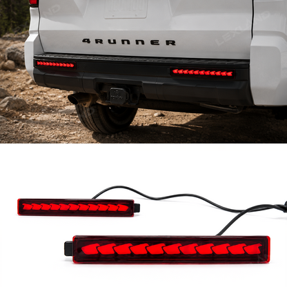 4Runner LED Rear Bumper Reflector Lights Rear Fog Lights No Drilling Installation