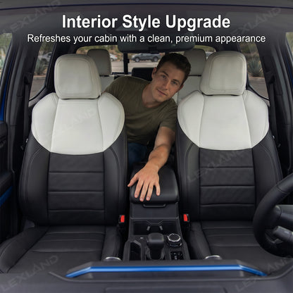 Tacoma /4Runner Seat Covers Black & White Two-tone Seat Protector with TRD Letter Style for Toyota