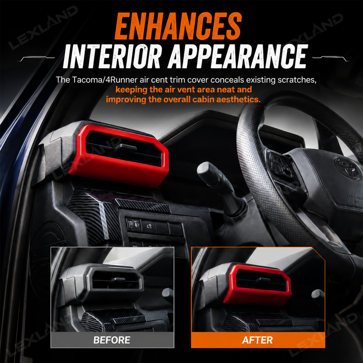 Tacoma /4Runner Air Vent Cover Dashboard Side A/C Decorative Trim for Toyota