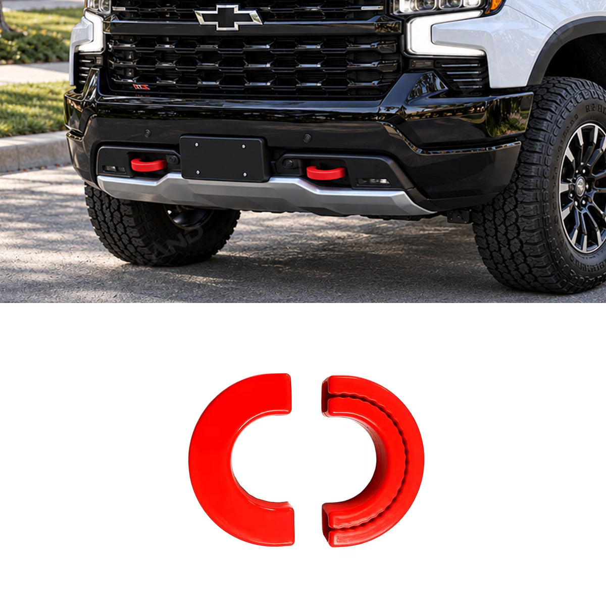 Silverado 1500 Front Tow Hook Covers Silicone Tow Hook Caps Protectors for Chevrolet