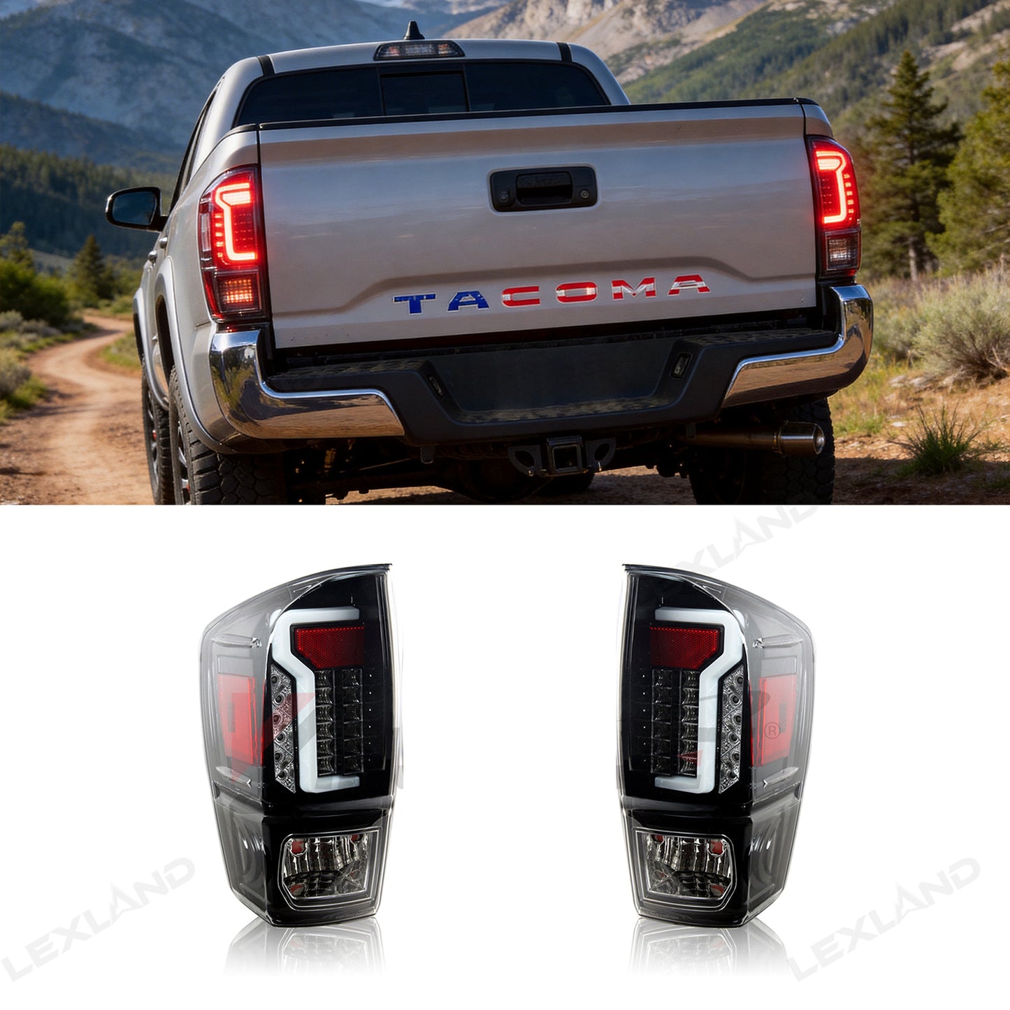 Tacoma 3rd Gen LED Tail Lights Taillights Assembly Plug-and-Play Rear Lamps for Toyota